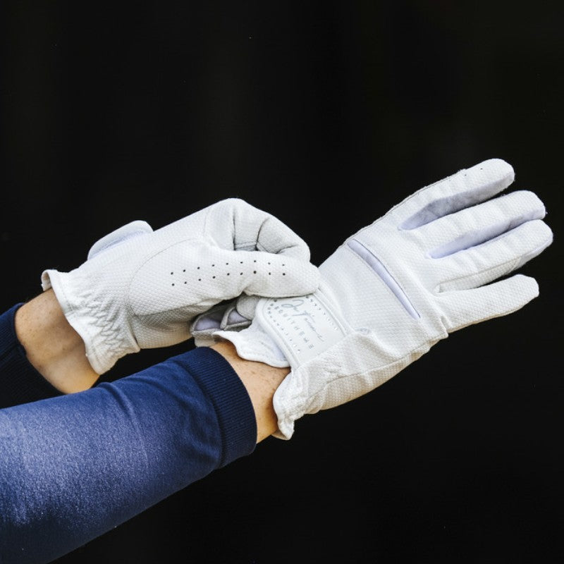 Equithème - Gants d'équitation Je t'aime Strass blanc