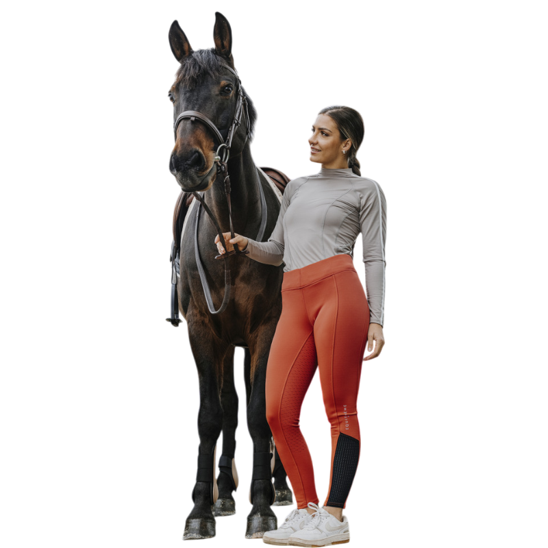 Equithème - Legging d'équitation femme Brigitte orange