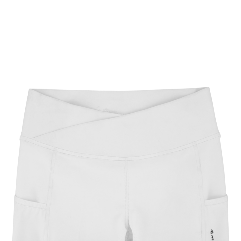 Equithème - Legging d'équitation femme Flora Je t'aime blanc