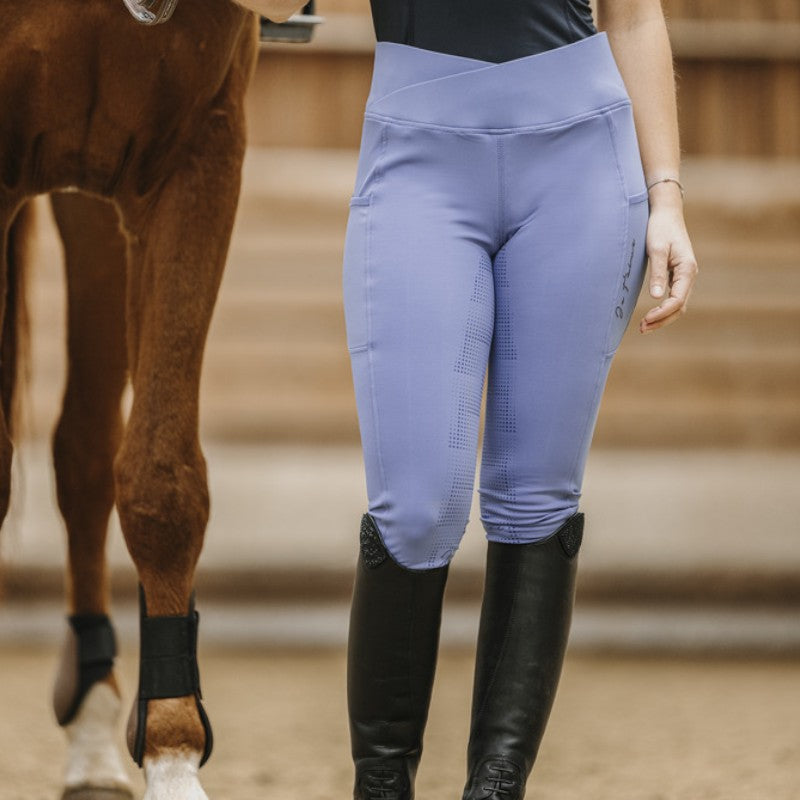 Equithème - Legging d'équitation femme Flora Je t'aime violet
