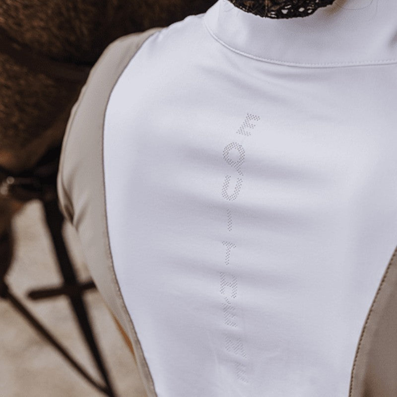 Equithème - Polo manches courtes femme Tokyo taupe