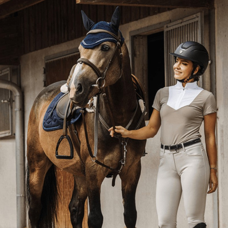 Equithème - Polo manches courtes femme Tokyo taupe