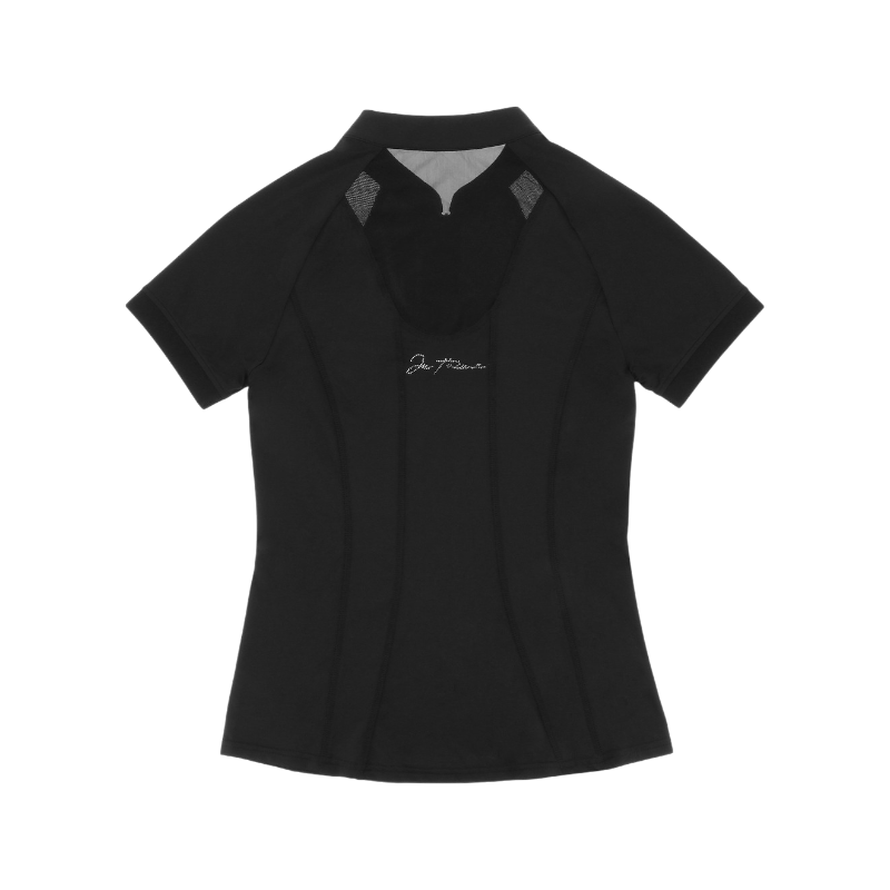Equithème - Polo manches courtes femme Alice Je t'aime noir