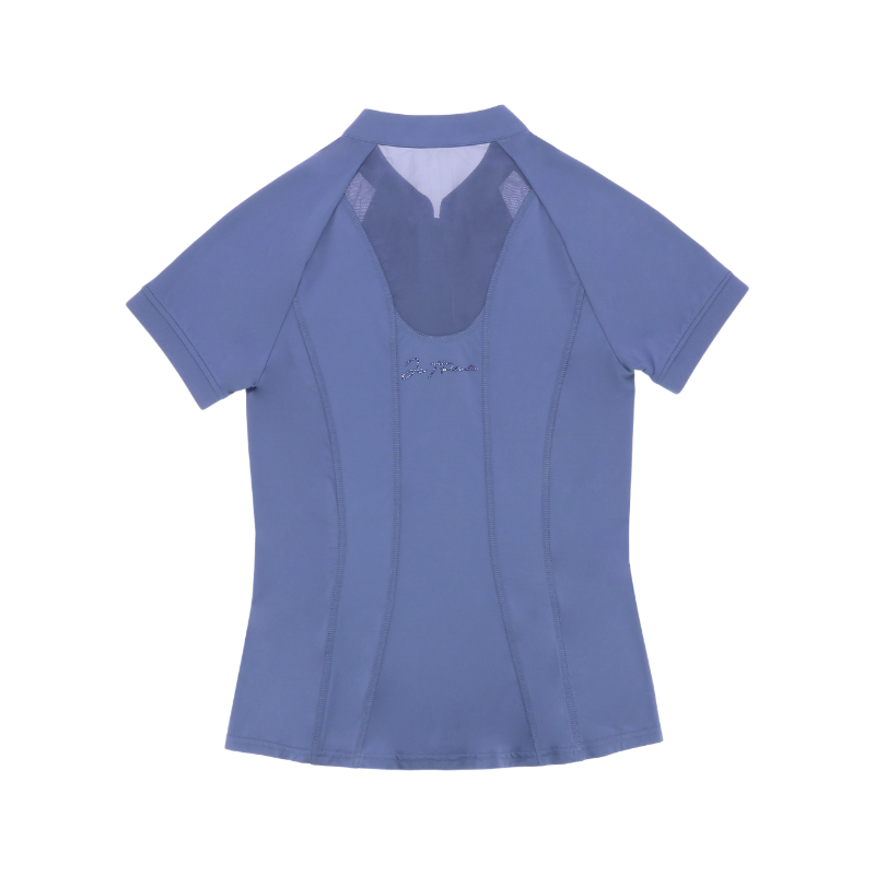 Equithème - Polo manches courtes femme Alice Je t'aime violet