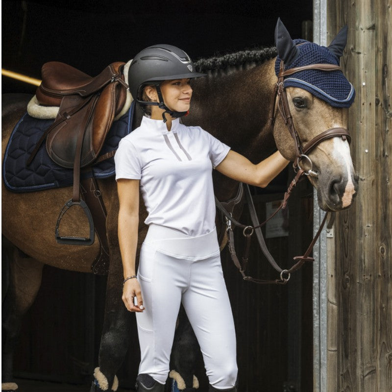Equithème - Polo manches courtes femme Riyadh blanc
