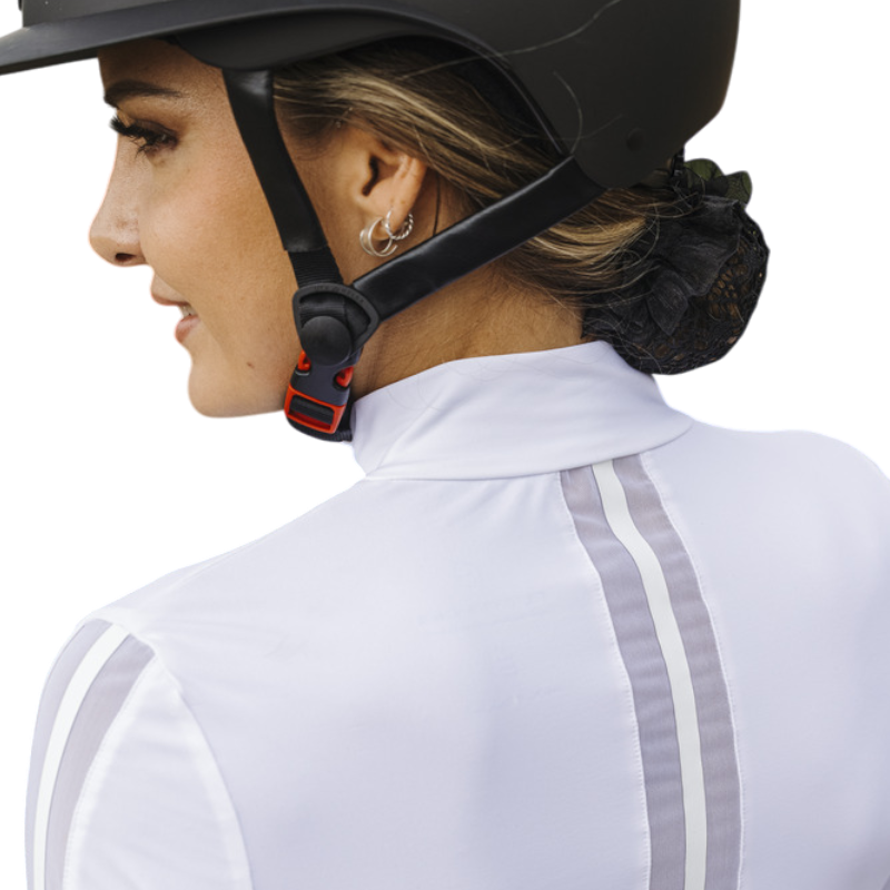 Equithème - Polo manches longues femme Estoril blanc