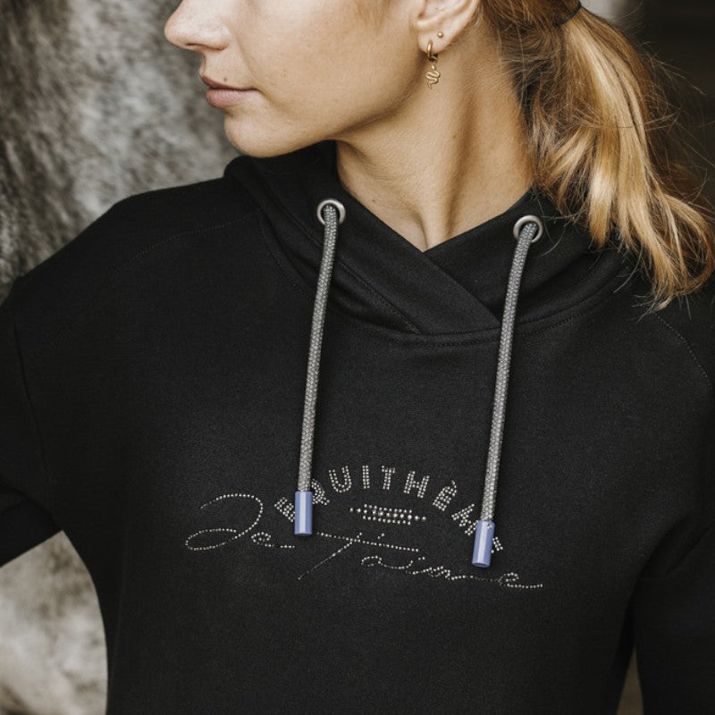 Equithème - Sweat femme Selena Je t'aime noir