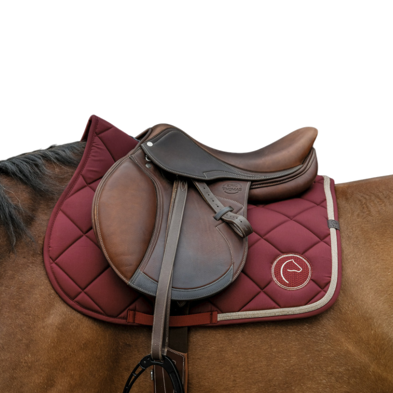 Equithème - Tapis de selle Badge 2.0 bordeaux