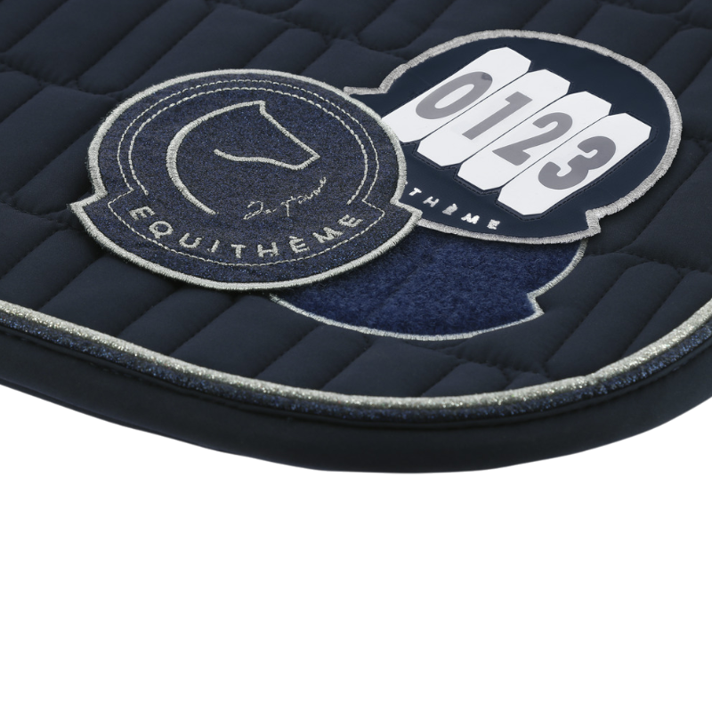 Equithème - Tapis de selle Compet Je t'aime marine