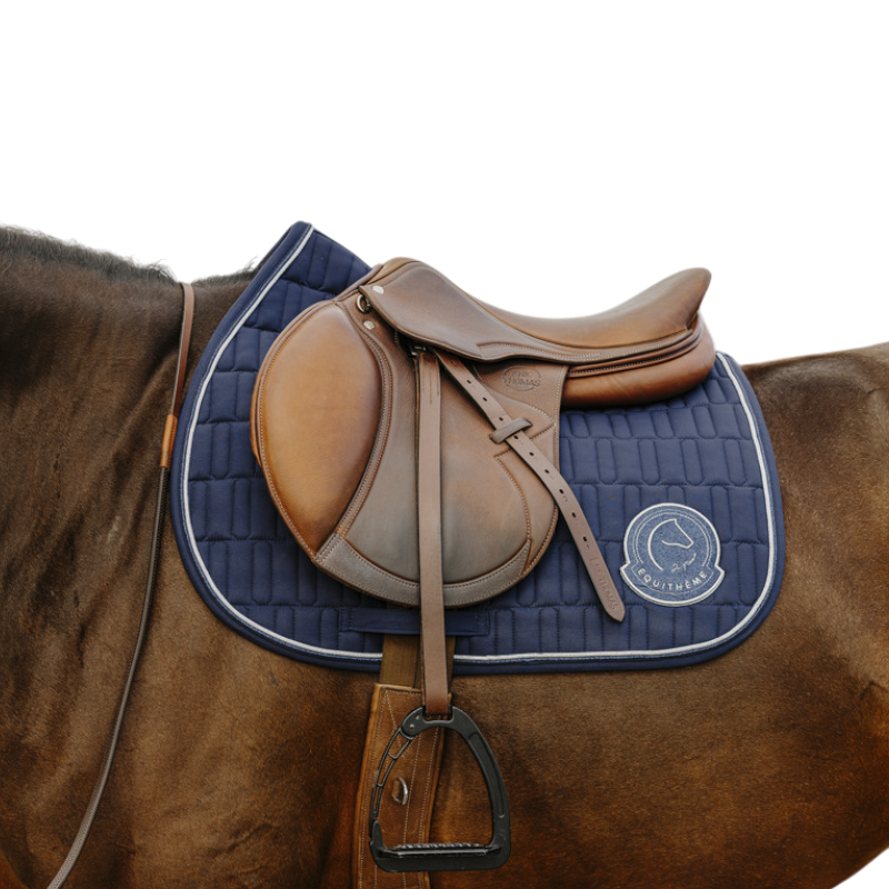 Equithème - Tapis de selle Compet Je t'aime marine