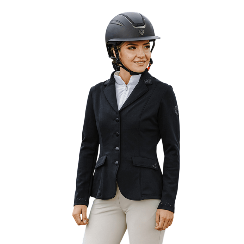 Equithème - Veste de concours femme Stockholm Je t'aime noir