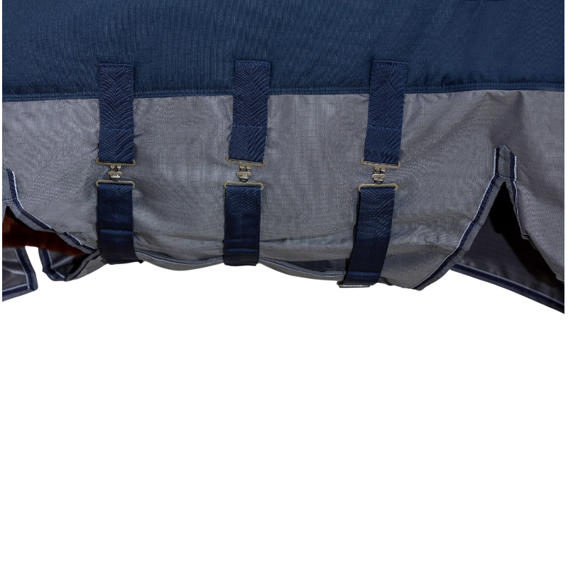 Equithème - Buitendeken Tyrex "Belly Belt" 600D marine/grijs 0g