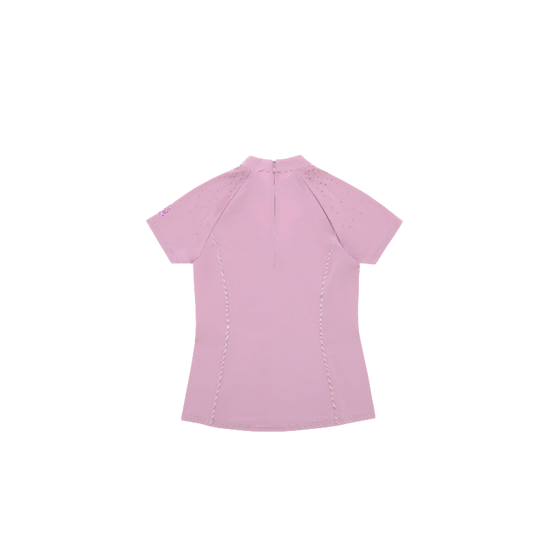 Equithème - Poloshirt Korte Mouwen Dames Claudia Je t'aime Zwart