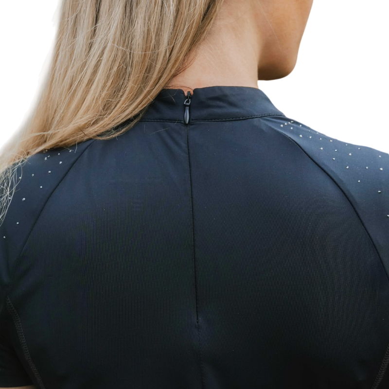 Equithème - Dames poloshirt korte mouwen Claudia Je t'aime mauve