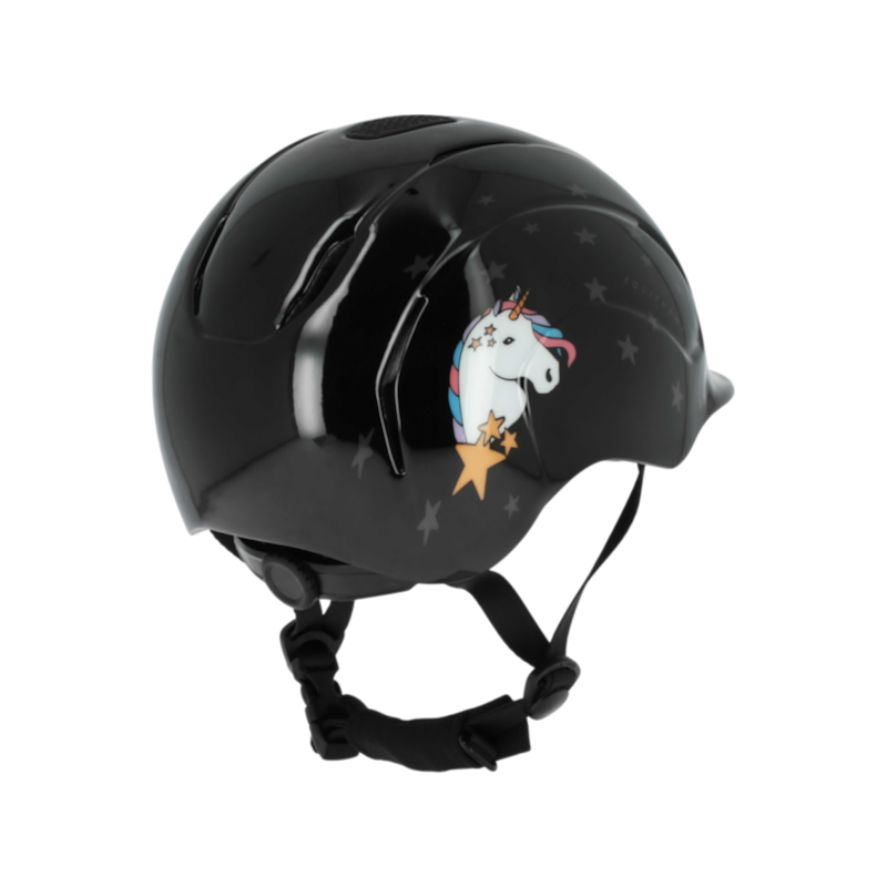 Equithème - Casque d'équitation enfant EK Pady licorne noir