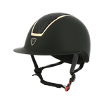 Equithème - Casque d'équitation visière large Glint matt noir/ rose | - Ohlala
