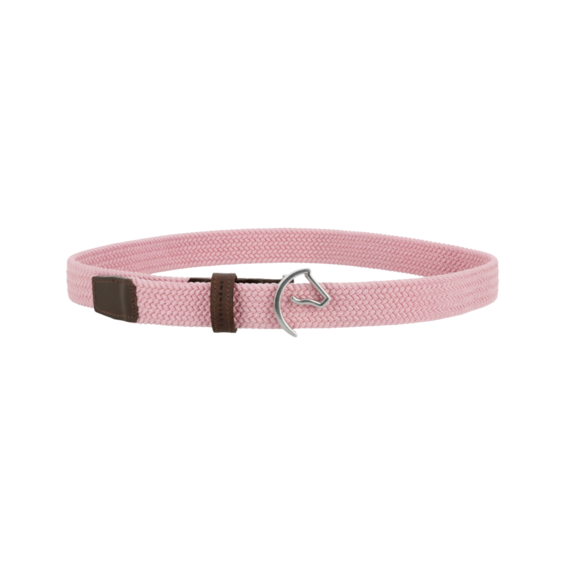 Equithème - Ceinture tressée EK-Horse rose