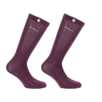 Equithème - Chaussette d'équitation Rose Je t'aime prune