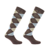 Equithème - Chaussettes d'équitation Argyle brun/ bleu ciel