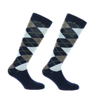 Equithème - Chaussettes d'équitation Argyle marine/ bleu ciel/ gris