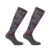 Equithème - Chaussettes d'équitation Argyle mauve/ prune