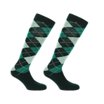 Equithème - Chaussettes d'équitation Argyle vert foncé/ vert clair