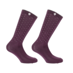 Equithème - Chaussettes d'équitation Kamilia Je T'aime prune