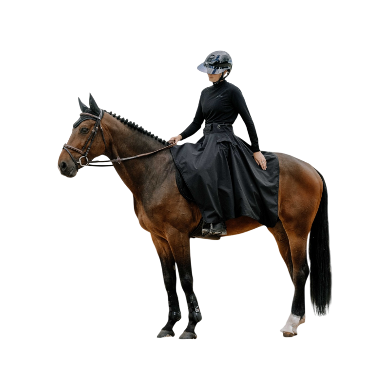 Equithème - Jupe de pluie femme Je T'aime EQ-Joelle noir