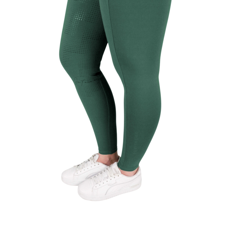 Equithème - Legging d'équitation femme Flora Je t'aime bleu canard