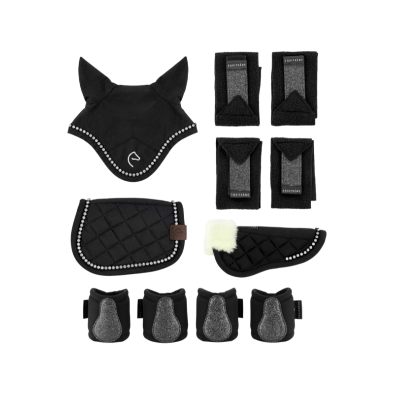 Equithème - Set accessoires pour mini poney noir glitter (x5)