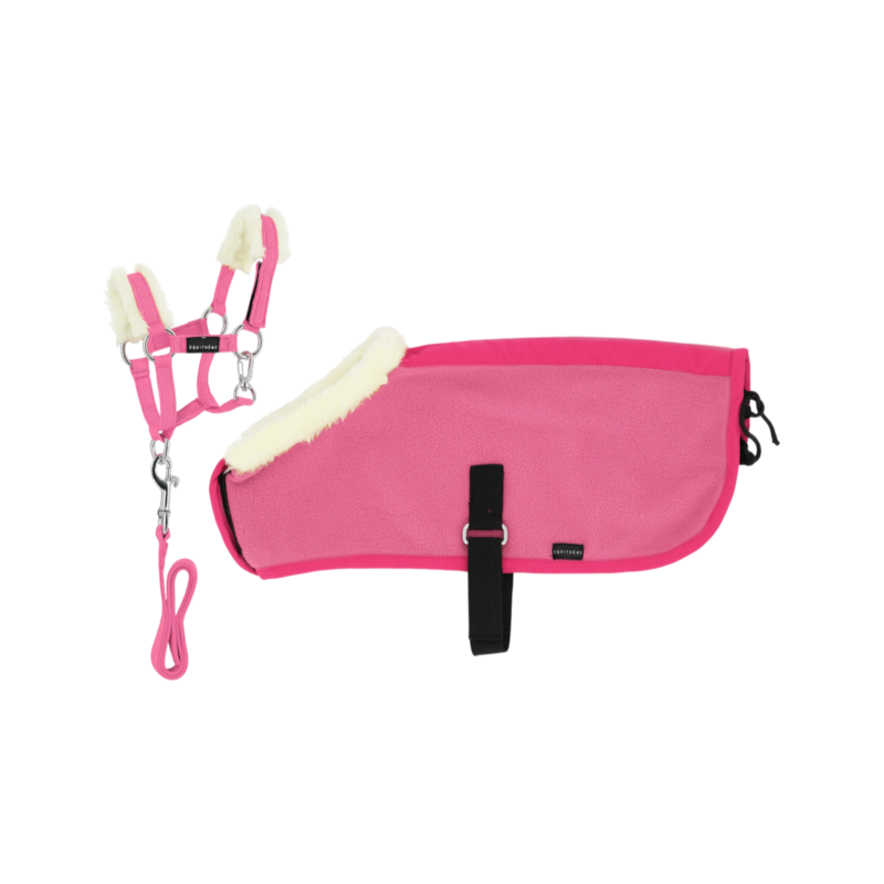 Equithème - Set licol + couverture pour mini poney rose