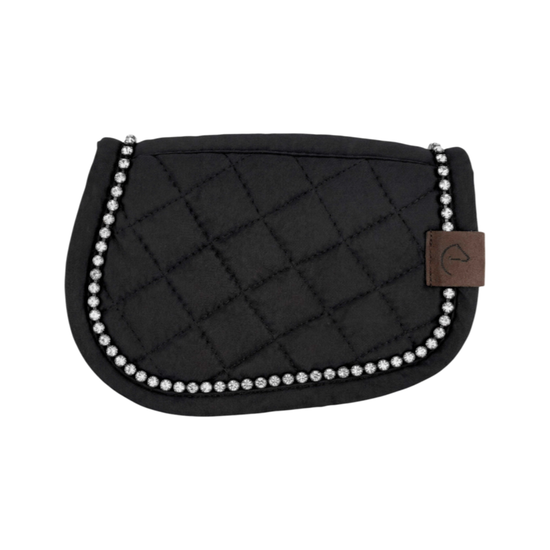 Equithème - Tapis de selle pour mini poney noir glitter