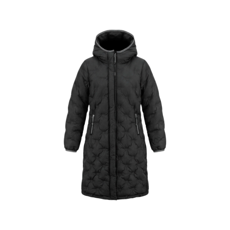 Equithème - Veste matelassée longue manches longues femme Je T'aime EQ-Doris noir