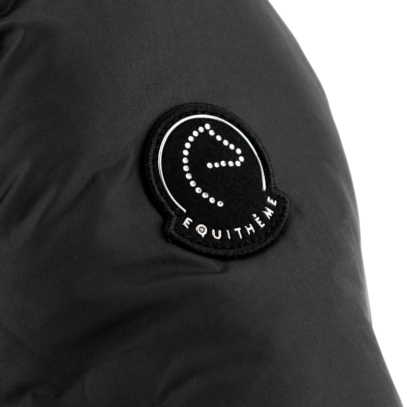 Equithème - Veste matelassée longue manches longues femme Je T'aime EQ-Doris noir
