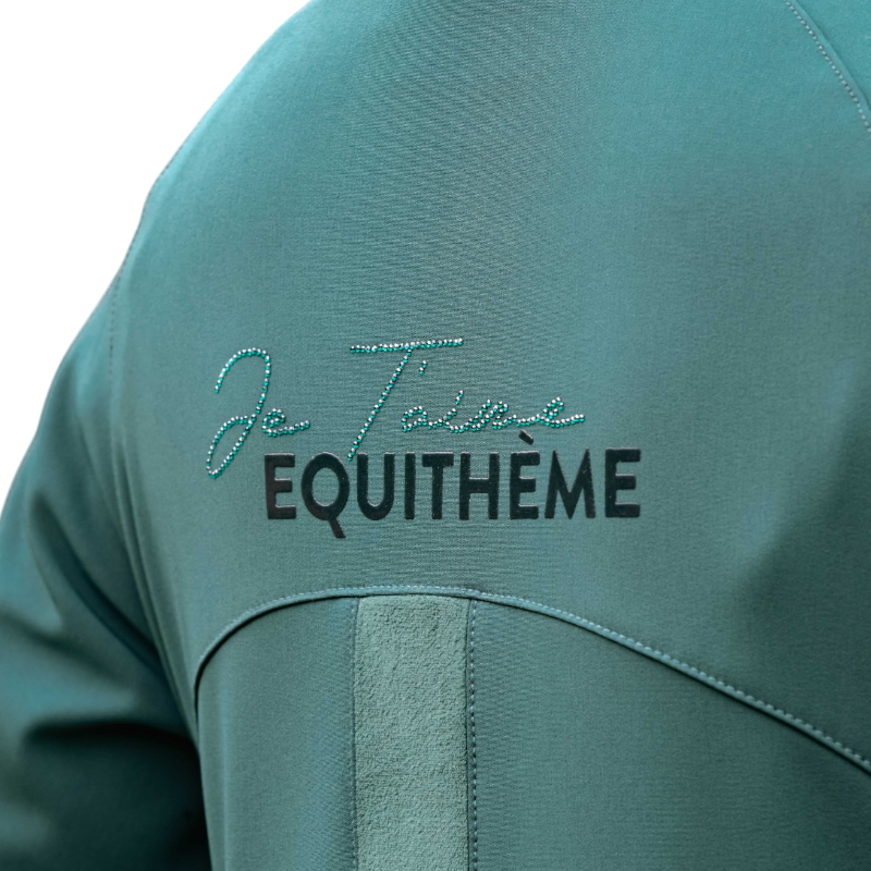Equithème - Veste softshell manches longues femmes Je T'aime EK-Victoria bleu canard