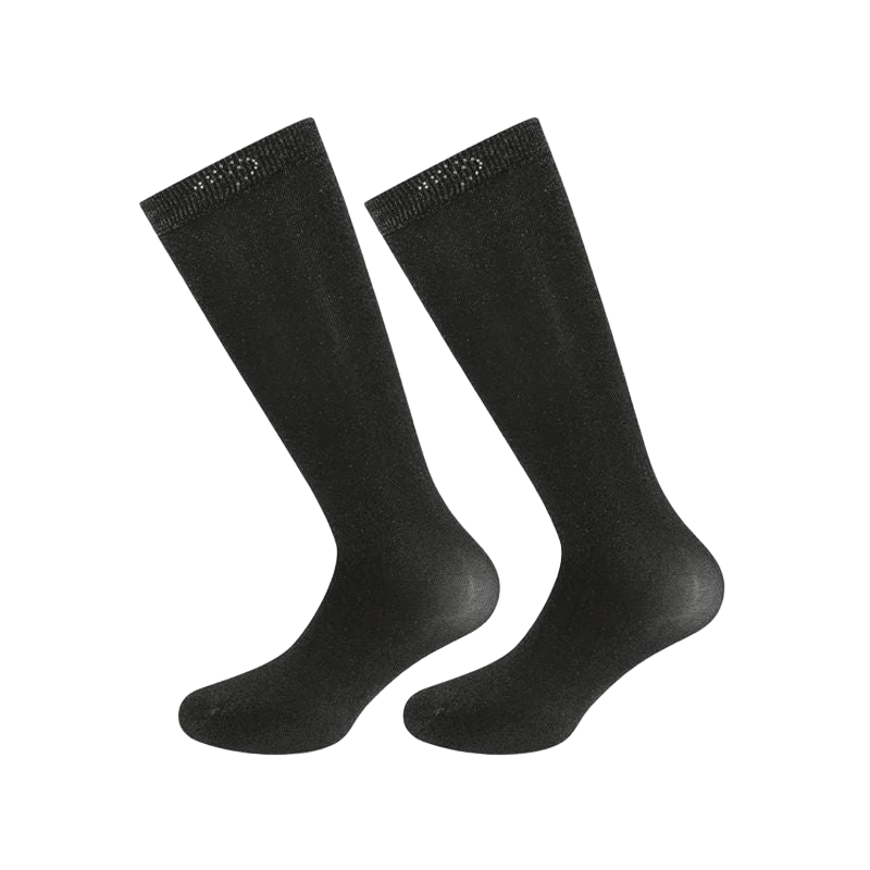 Equithème - Chaussettes d'équitation Show Lurex noir (x2) | - Ohlala