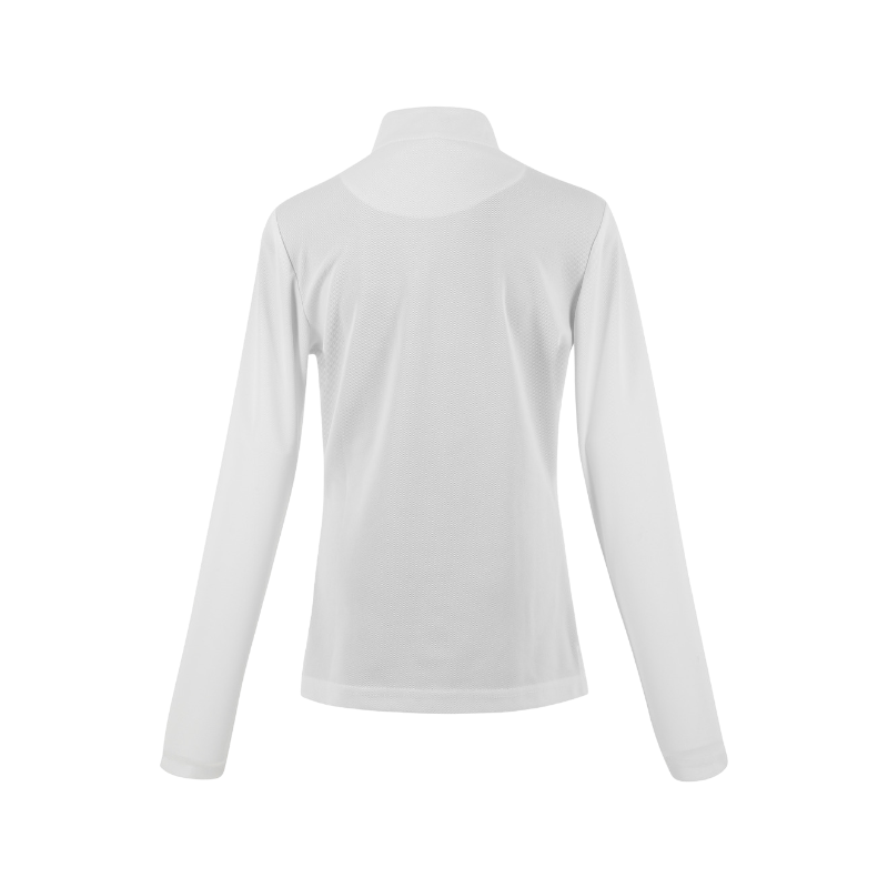 Equithème - Polo de concours manches longues mesh enfant Buffy blanc | - Ohlala
