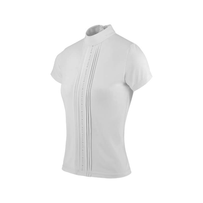 Equithème - Polo de concours manches courtes femme Dorla blanc | - Ohlala