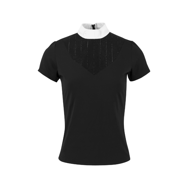 Equithème - Polo de concours manches courtes femme Funza noir | - Ohlala
