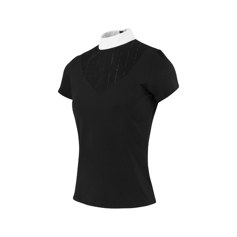 Equithème - Polo de concours manches courtes femme Funza noir | - Ohlala