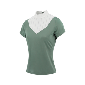 Equithème - Polo de concours manches courtes femme Funza vert sauge | - Ohlala