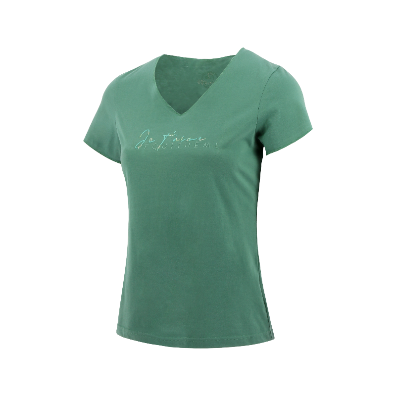 Equithème - T-shirt manches courtes femme Rehane édition "Je t'aime" vert sauge | - Ohlala