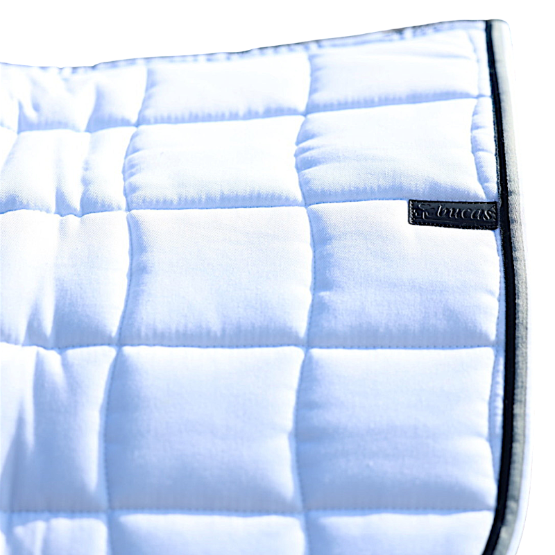 Bucas - Tapis de selle Emerald blanc/ stripe