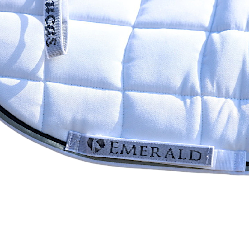 Bucas - Tapis de selle Emerald blanc/ stripe