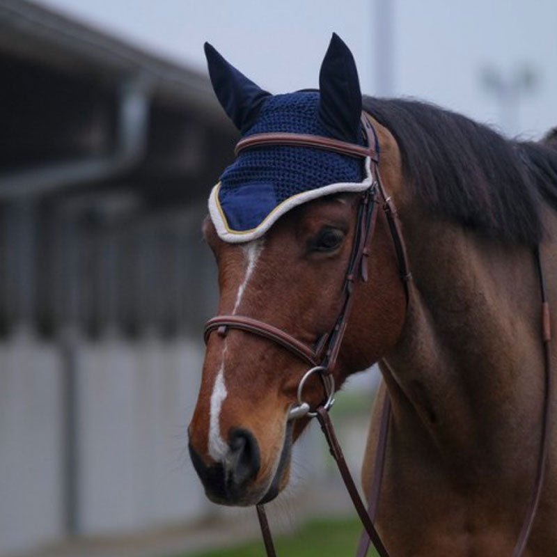 Equithème - Bonnet chasse-mouches Denim marine | - Ohlala