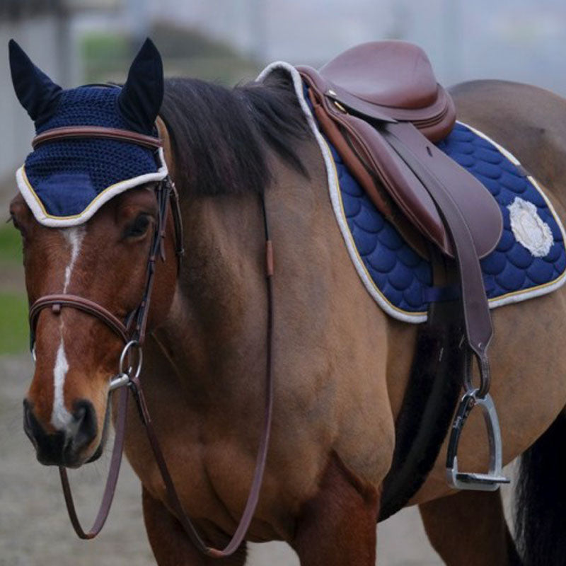 Equithème - Bonnet chasse-mouches Denim marine | - Ohlala