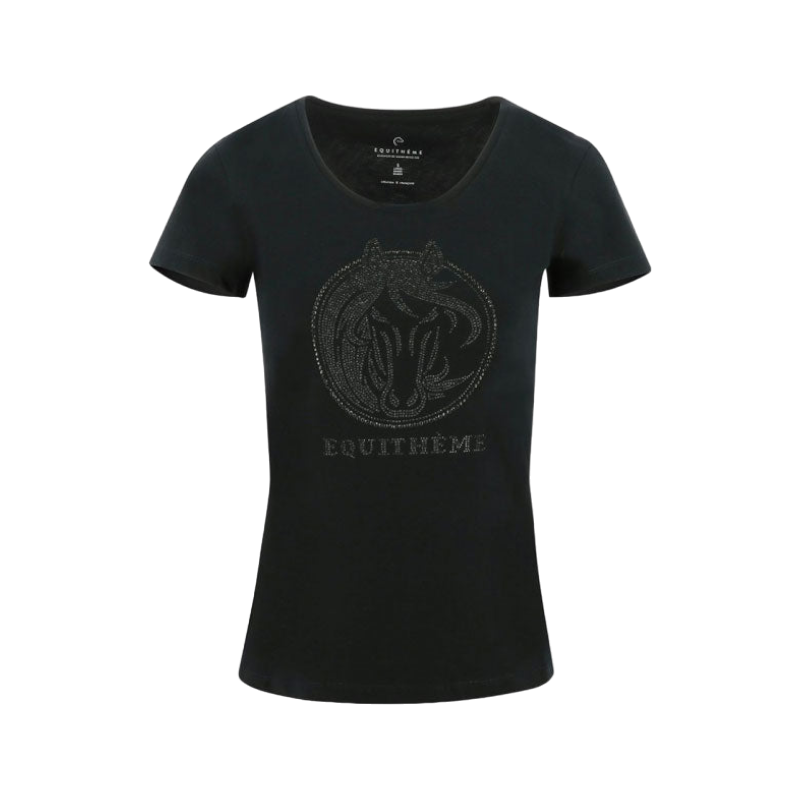 Equithème - T-shirt femme Magali noir | - Ohlala