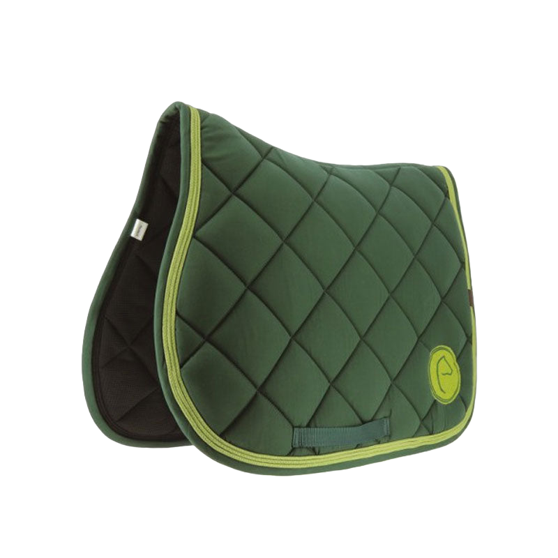 Equithème - Tapis de selle Badge vert foncé | - Ohlala