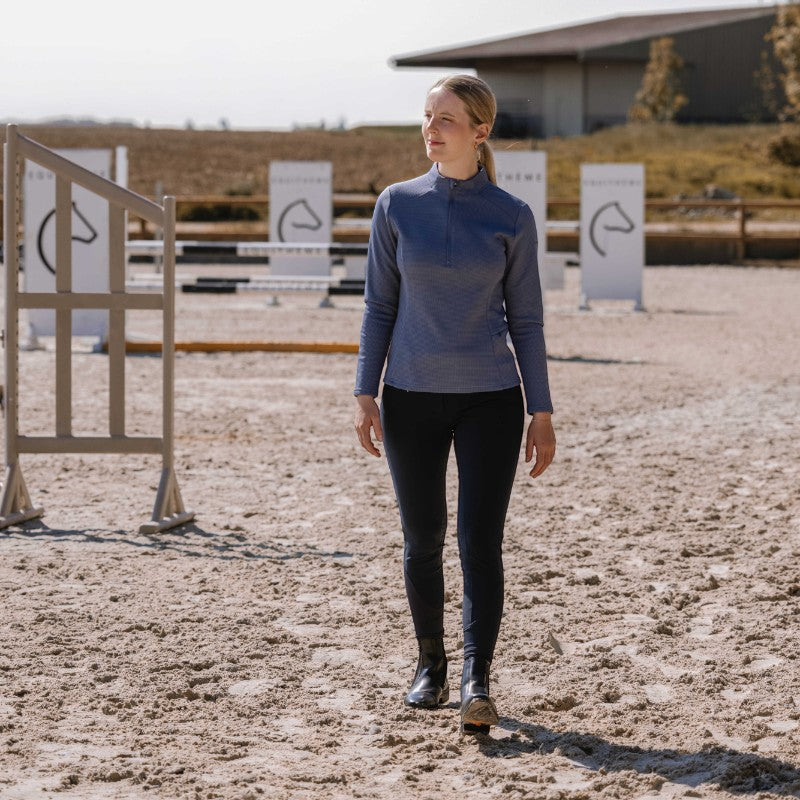 Equithème - Baselayer manches longues femme Originals Emily bleu/ gris