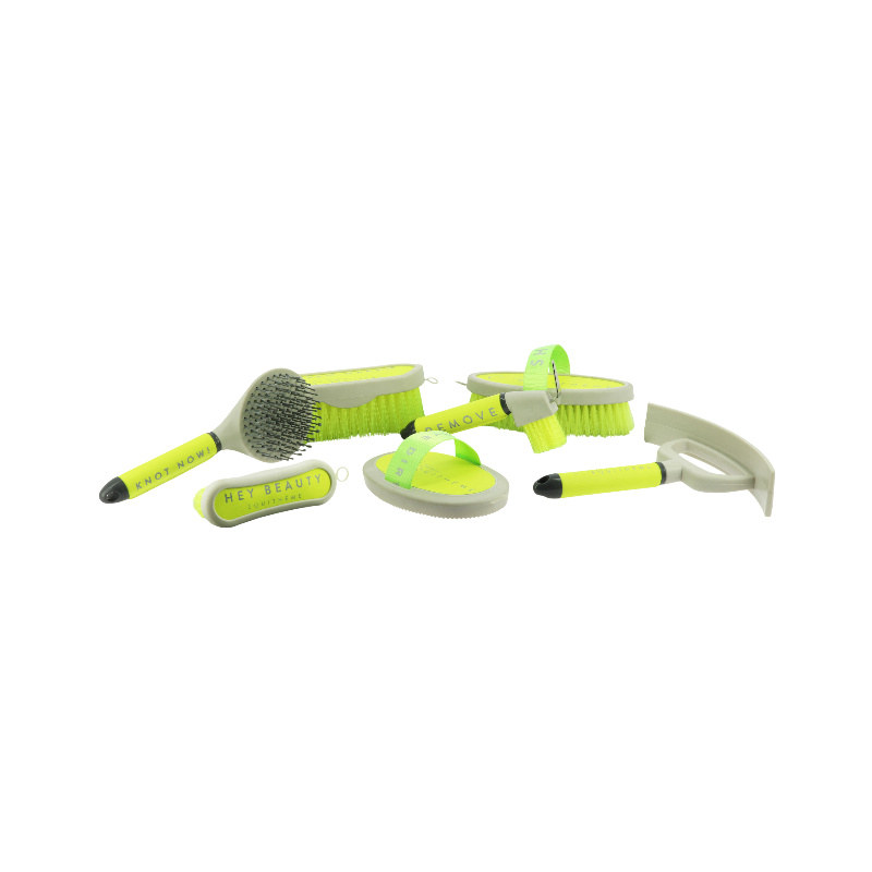 Equithème - Couteau de chaleur Je t'aime jaune fluo